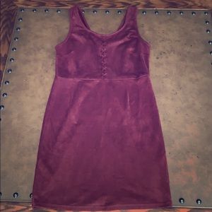 Suede maroon dress